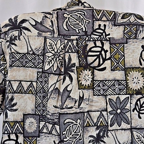 Hilo Hattie Hawaiian Shirt SS L USA Sea Turtles/Sa - Picture 3 of 6